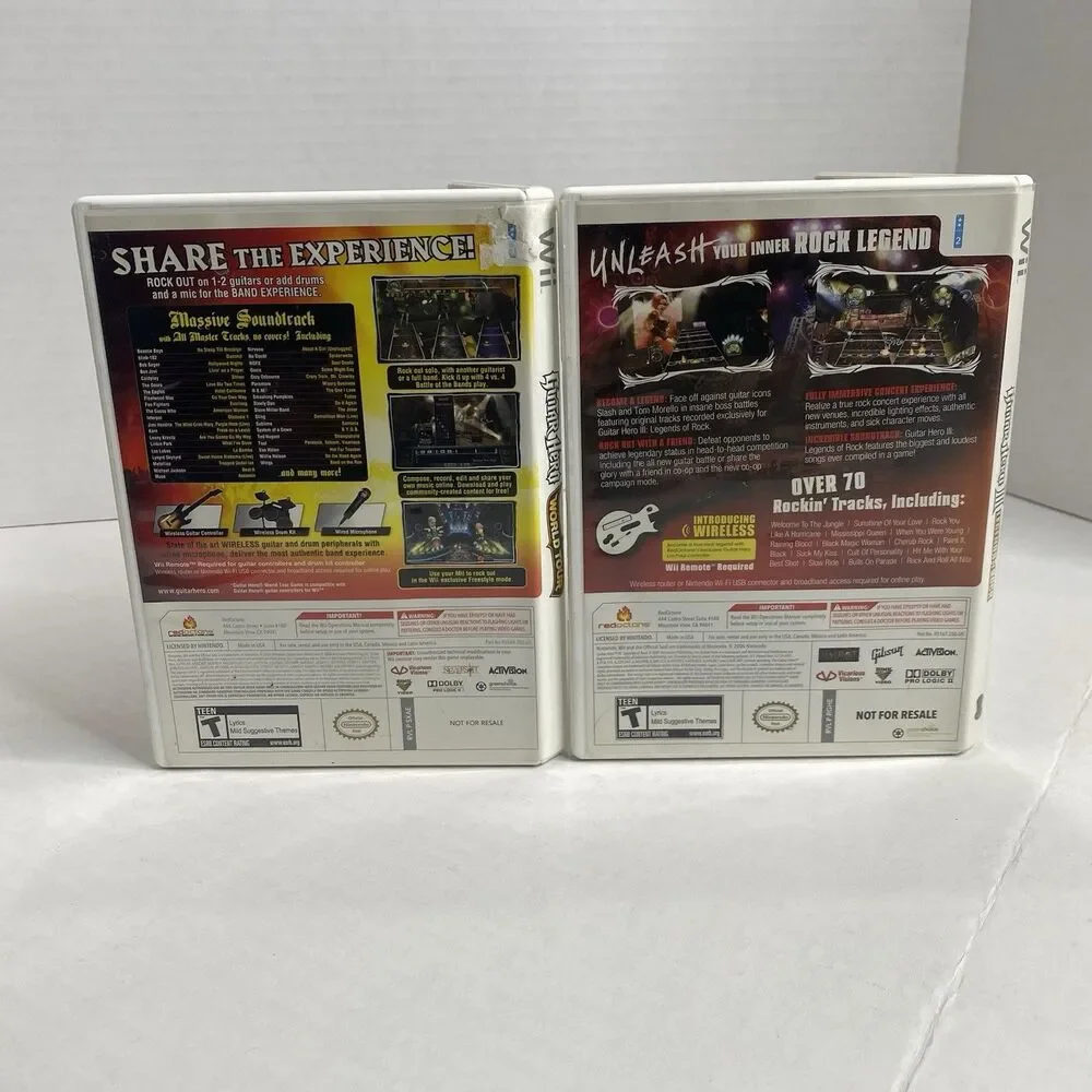 Guitar Hero World Tour + III Legends of Rock Wii Lot Tested And Works
